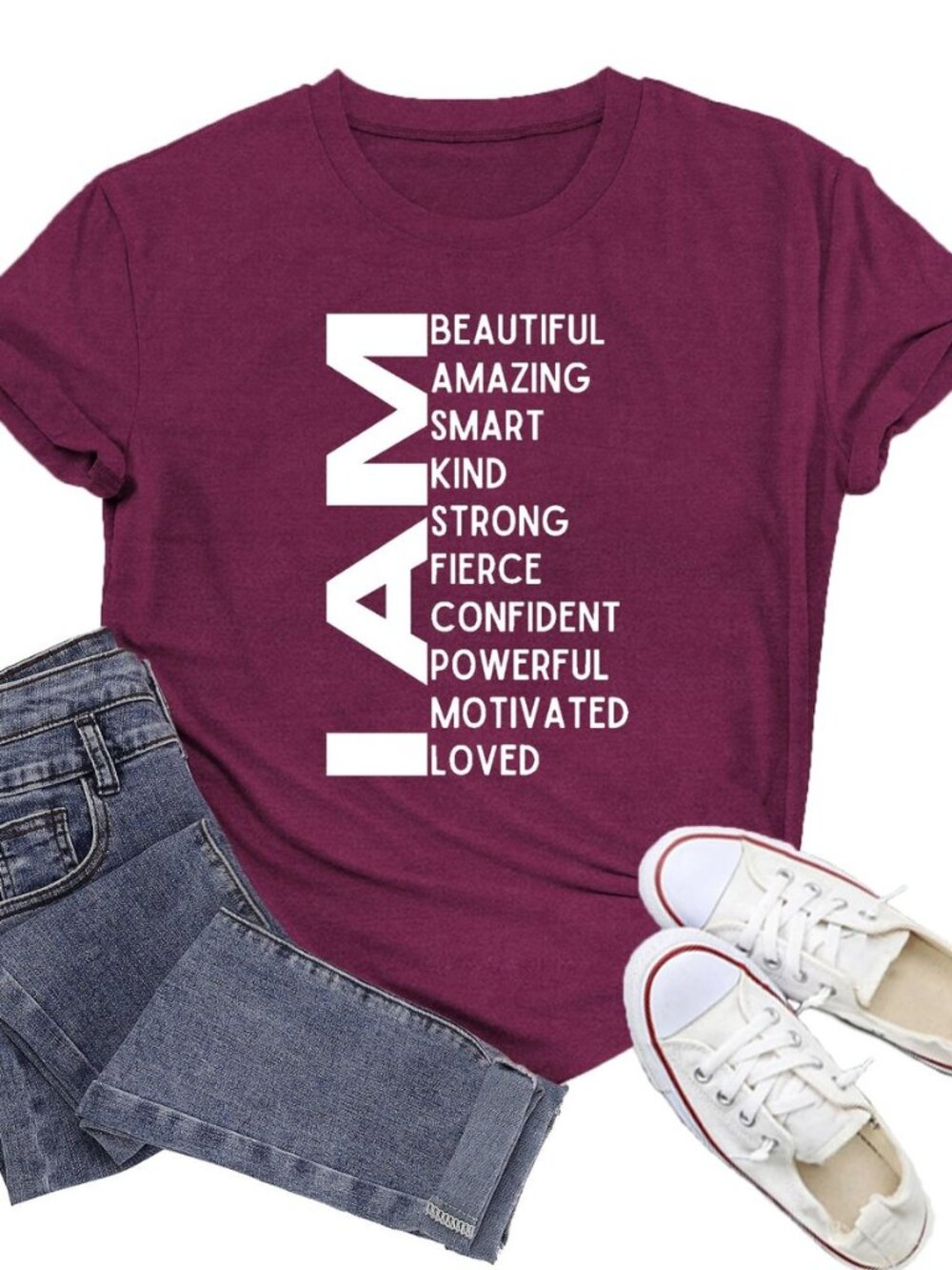 I Am Shirts for Women Empowering Quotes T-Shirt Inspirational Motivation Tee